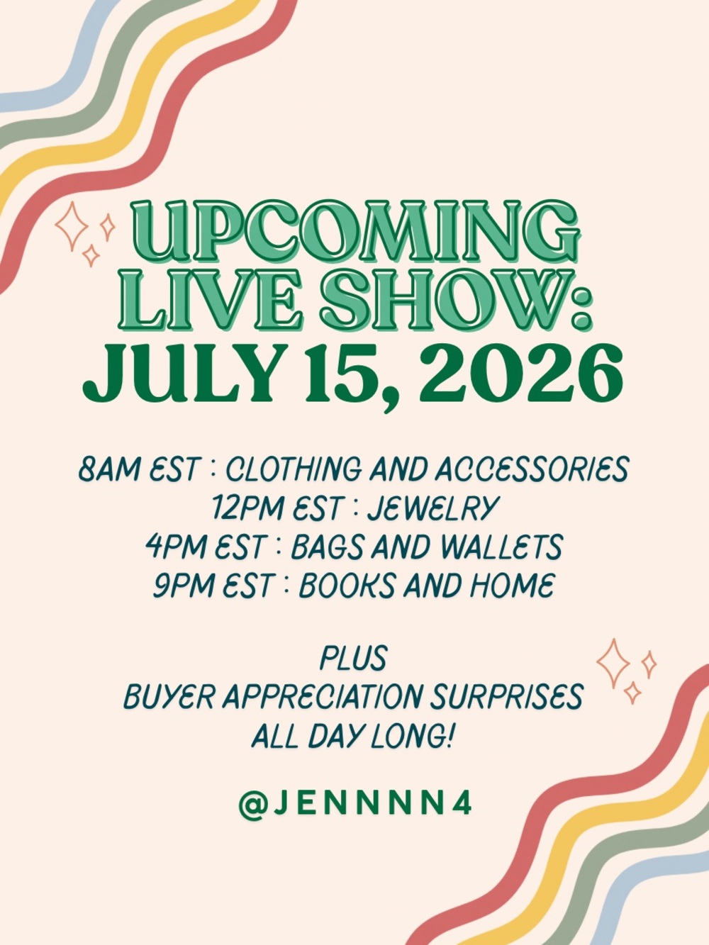 JENN is LIVE - SHARE SHOW :: Next Solo Show July 15th!